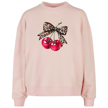 Ladies Oversized Sweatshirt - Hot Cherry