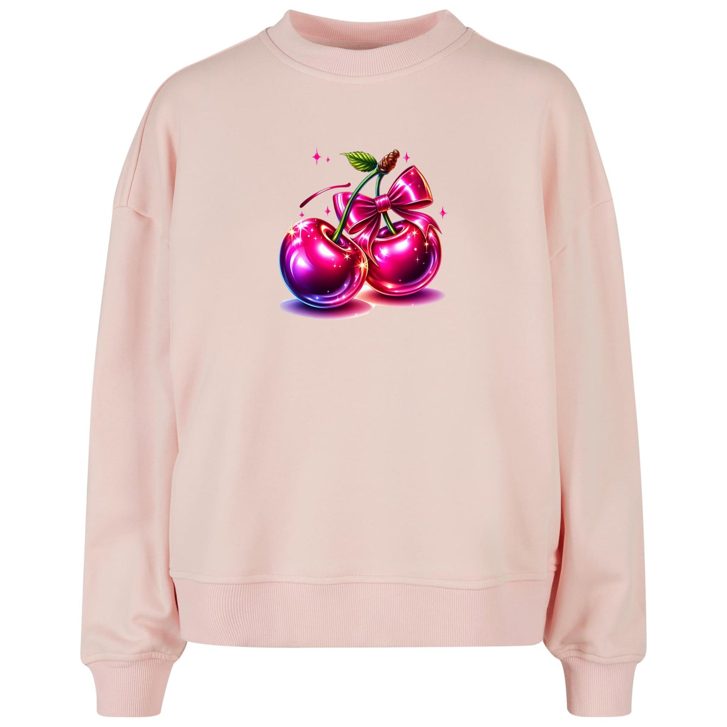 Ladies Oversized Sweatshirt -Pink Cherry Kirsche