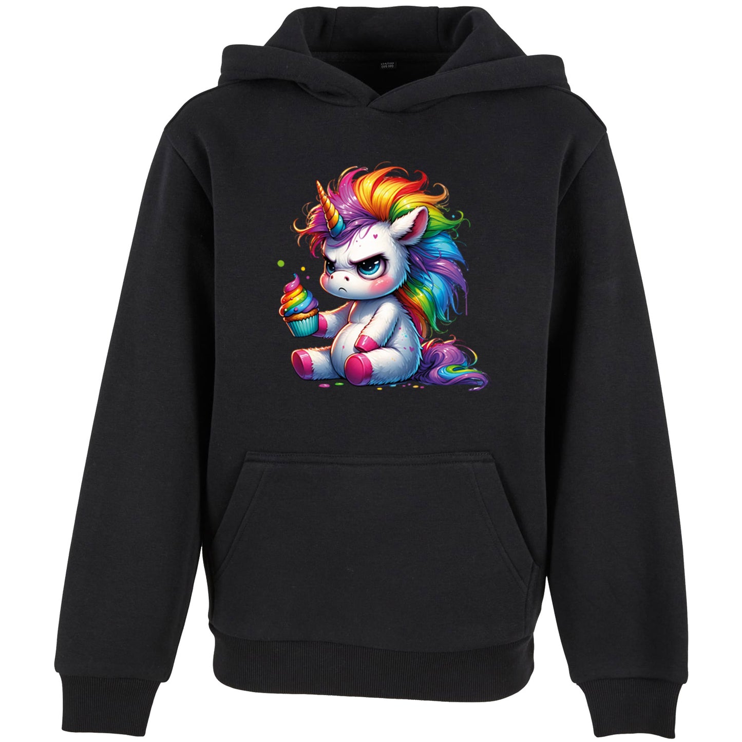 Kids Hoodie - Einhorn Cupcake fluoreszierend