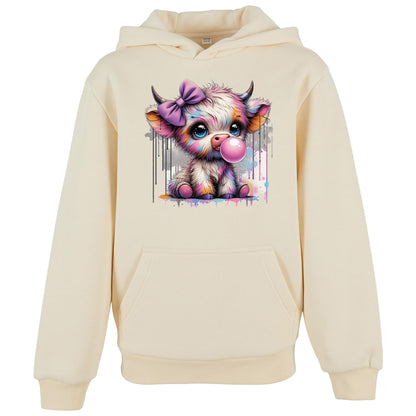 Kids Hoodie - Bubble Kuh Cow Druck