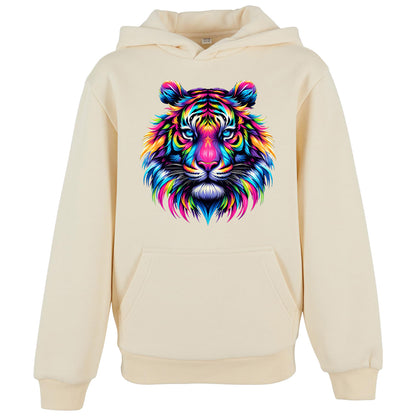 Kids Hoodie - Neon Löwe - fluoreszierend