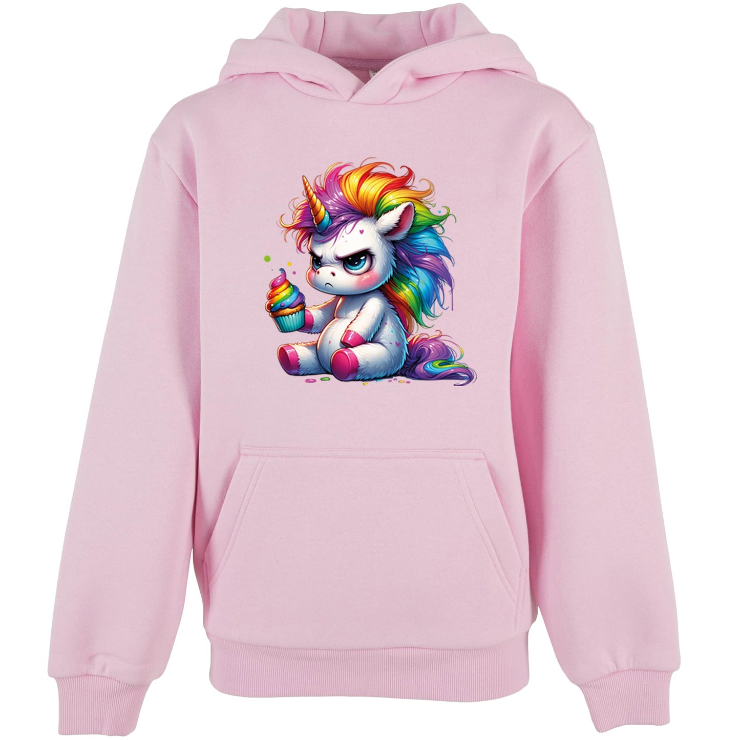 Kids Hoodie - Einhorn Cupcake fluoreszierend
