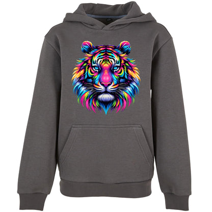 Kids Hoodie - Neon Löwe - fluoreszierend