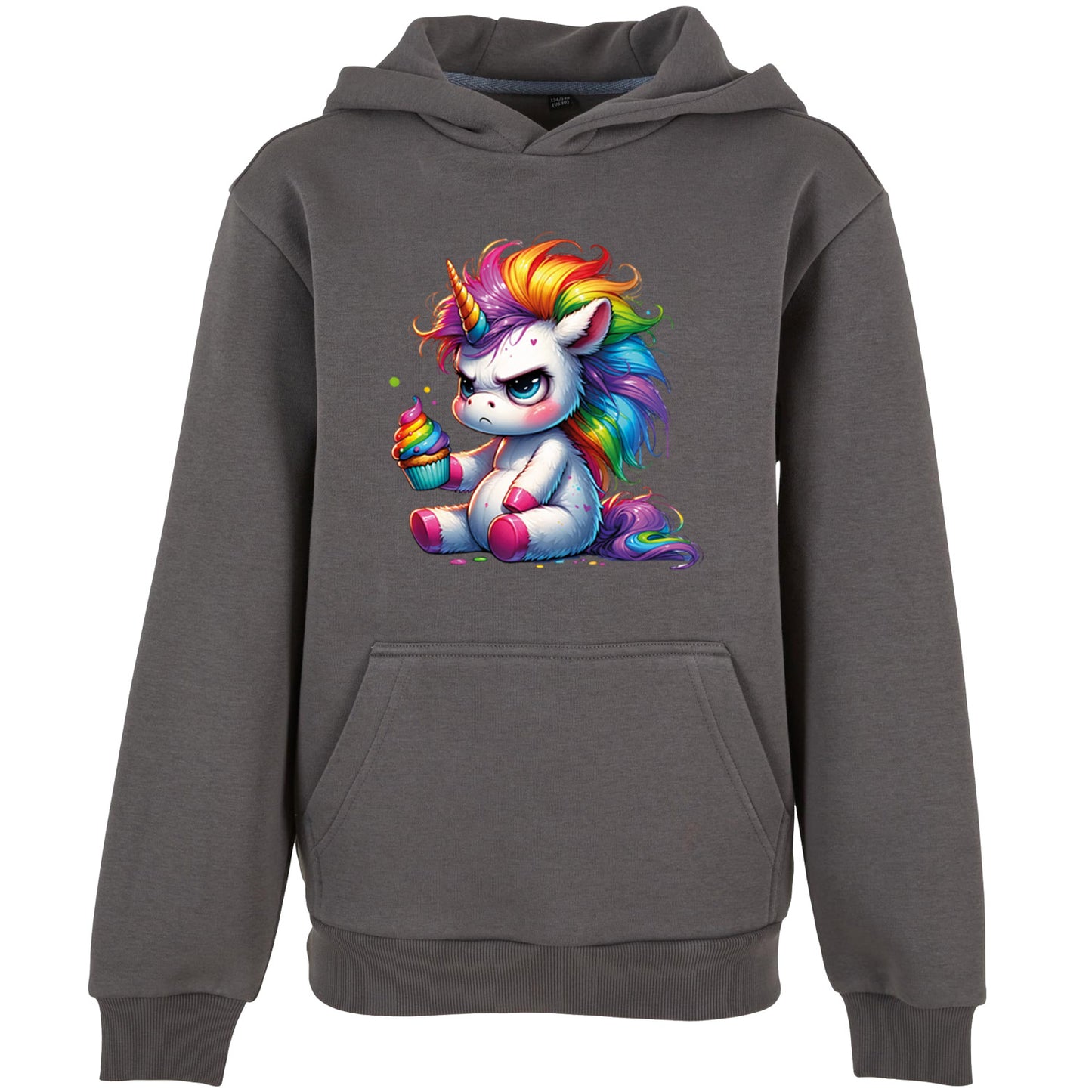Kids Hoodie - Einhorn Cupcake fluoreszierend