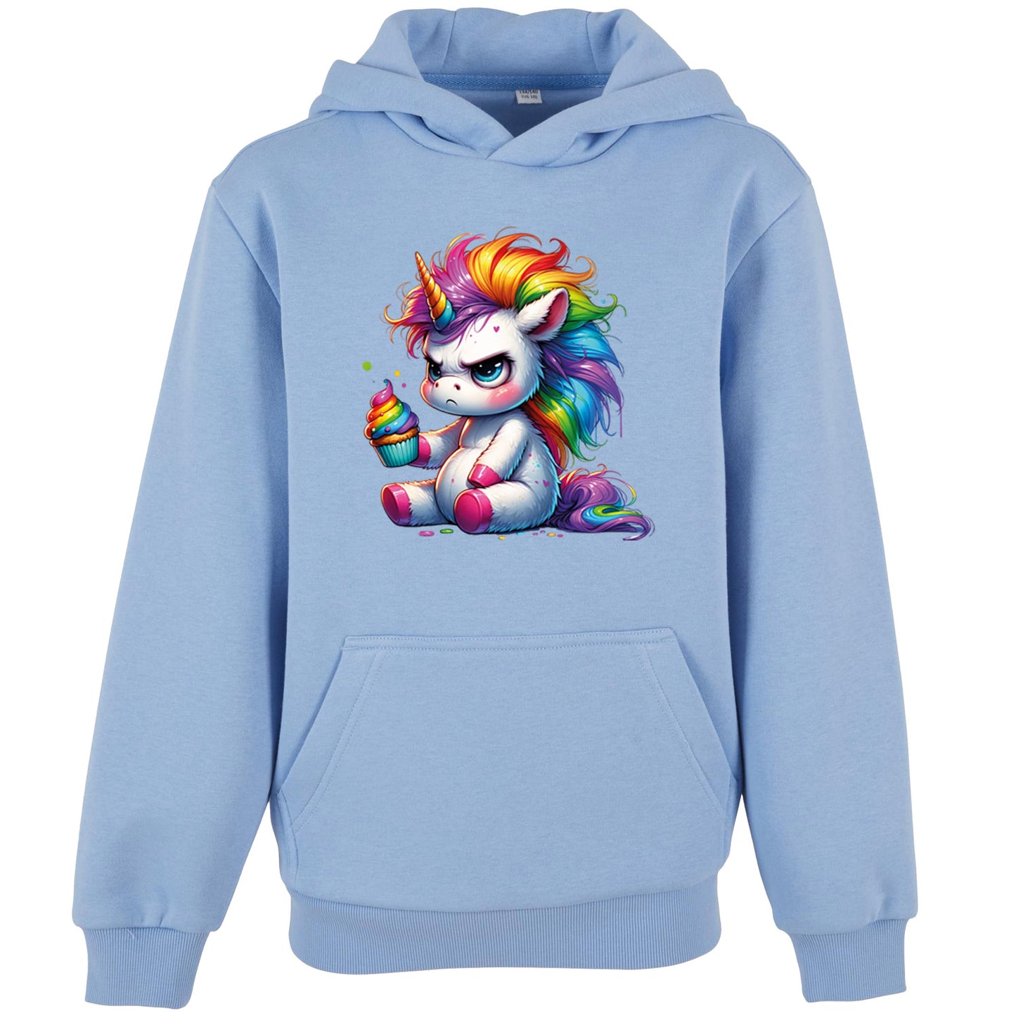 Kids Hoodie - Einhorn Cupcake fluoreszierend