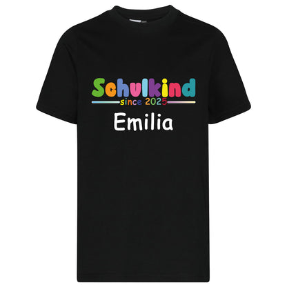 Kids T-Shirt -  Schulkind 2025 Bunt mit Namen