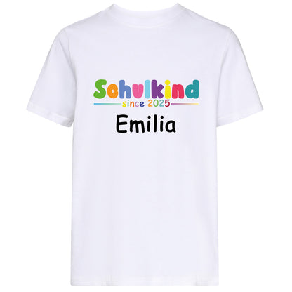 Kids T-Shirt -  Schulkind 2025 Bunt mit Namen