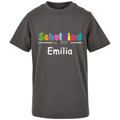 Kids T-Shirt -  Schulkind 2025 Bunt mit Namen