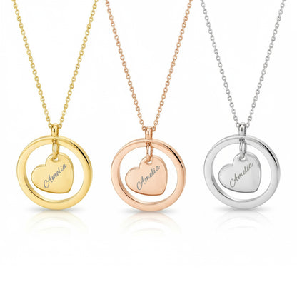 Personalisierte Herz Edelstahl Kette mit Namen & Datum | Gravur Schmuck