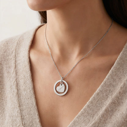 Personalisierte Herz Edelstahl Kette mit Namen & Datum | Gravur Schmuck