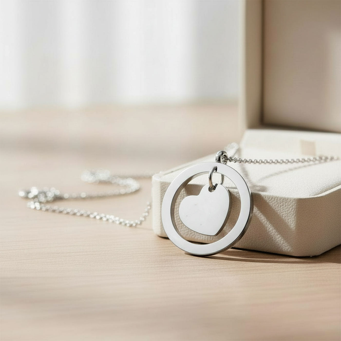 Personalisierte Herz Edelstahl Kette mit Namen & Datum | Gravur Schmuck