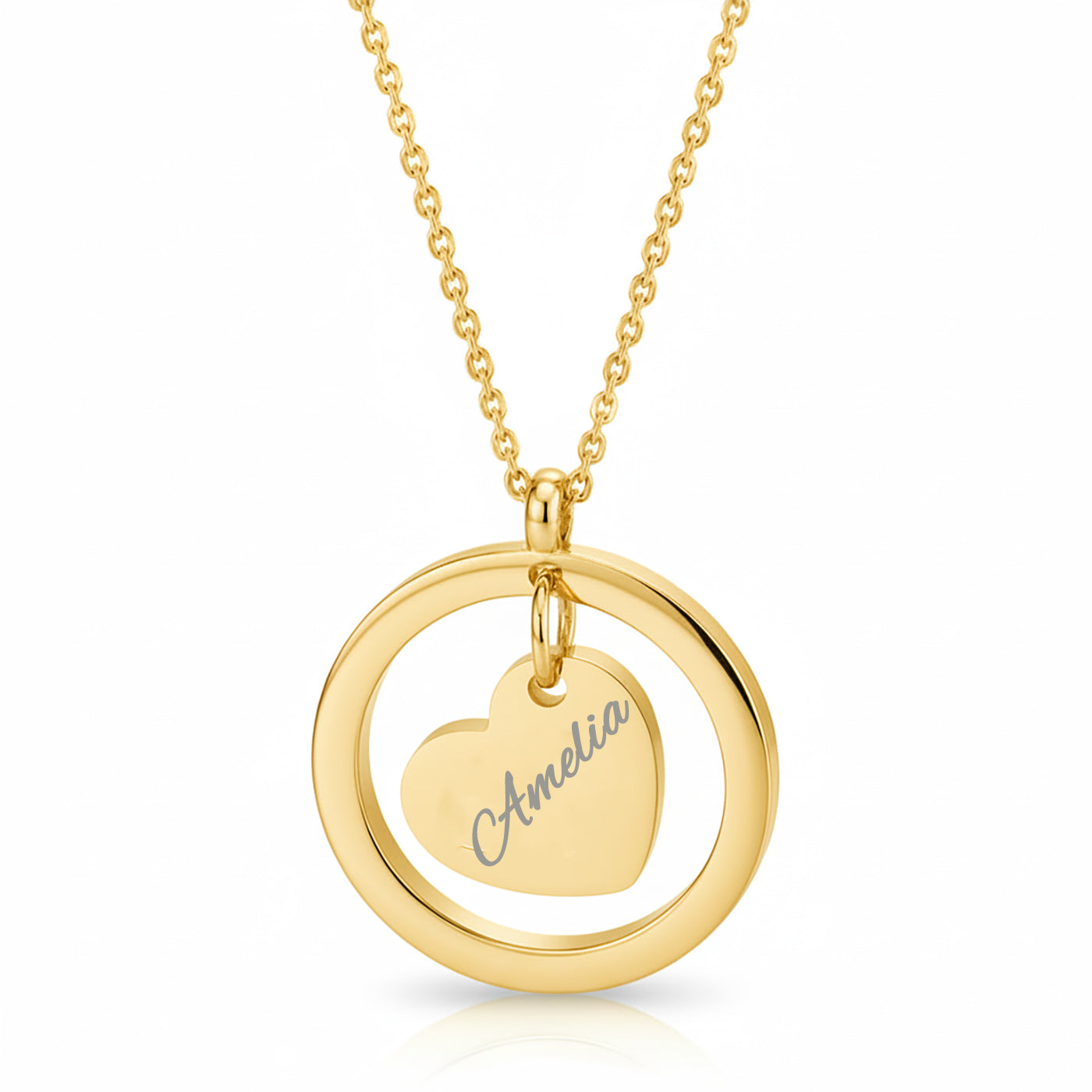 Personalisierte Herz Edelstahl Kette mit Namen & Datum | Gravur Schmuck