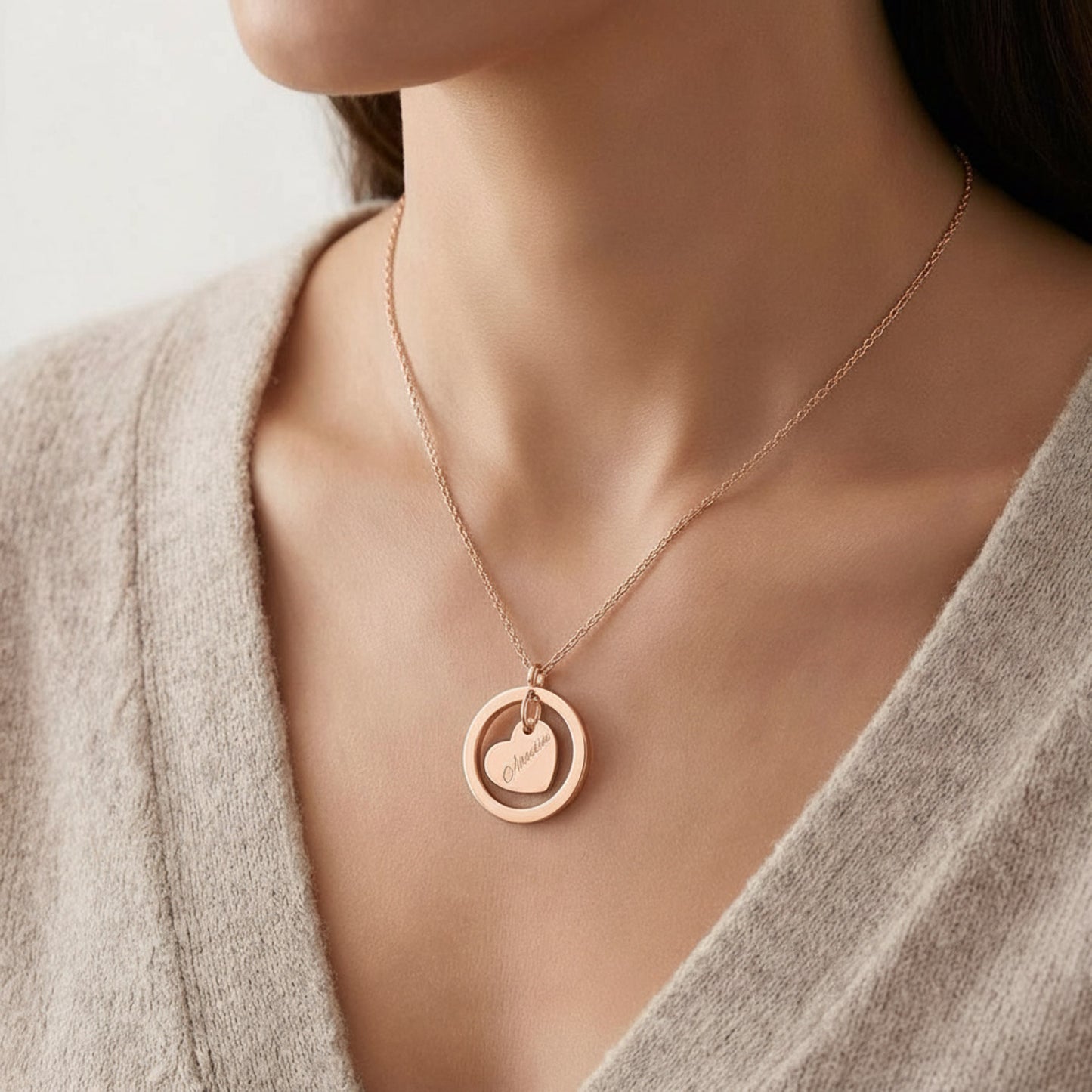 Personalisierte Herz Edelstahl Kette mit Namen & Datum | Gravur Schmuck