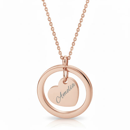 Personalisierte Herz Edelstahl Kette mit Namen & Datum | Gravur Schmuck