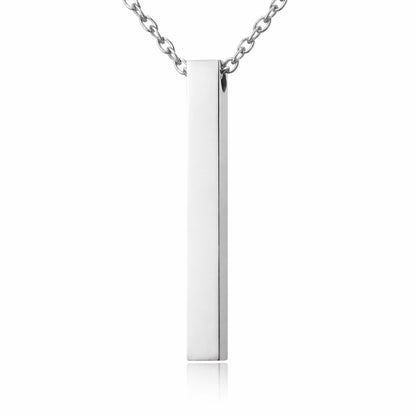 Personalisierte Stab Edelstahl Kette mit Namen & Datum | Gravur Schmuck