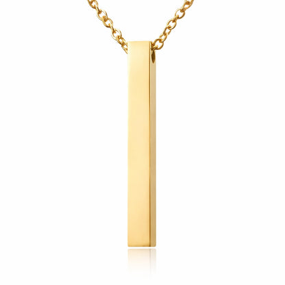 Personalisierte Stab Edelstahl Kette mit Namen & Datum | Gravur Schmuck