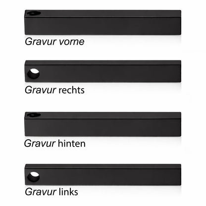 Personalisierte Stab Edelstahl Kette mit Namen & Datum | Gravur Schmuck