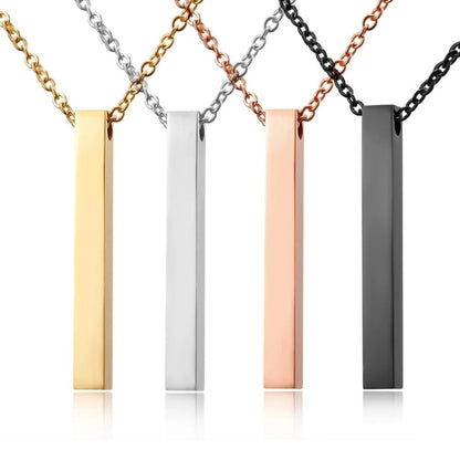 Personalisierte Stab Edelstahl Kette mit Namen & Datum | Gravur Schmuck