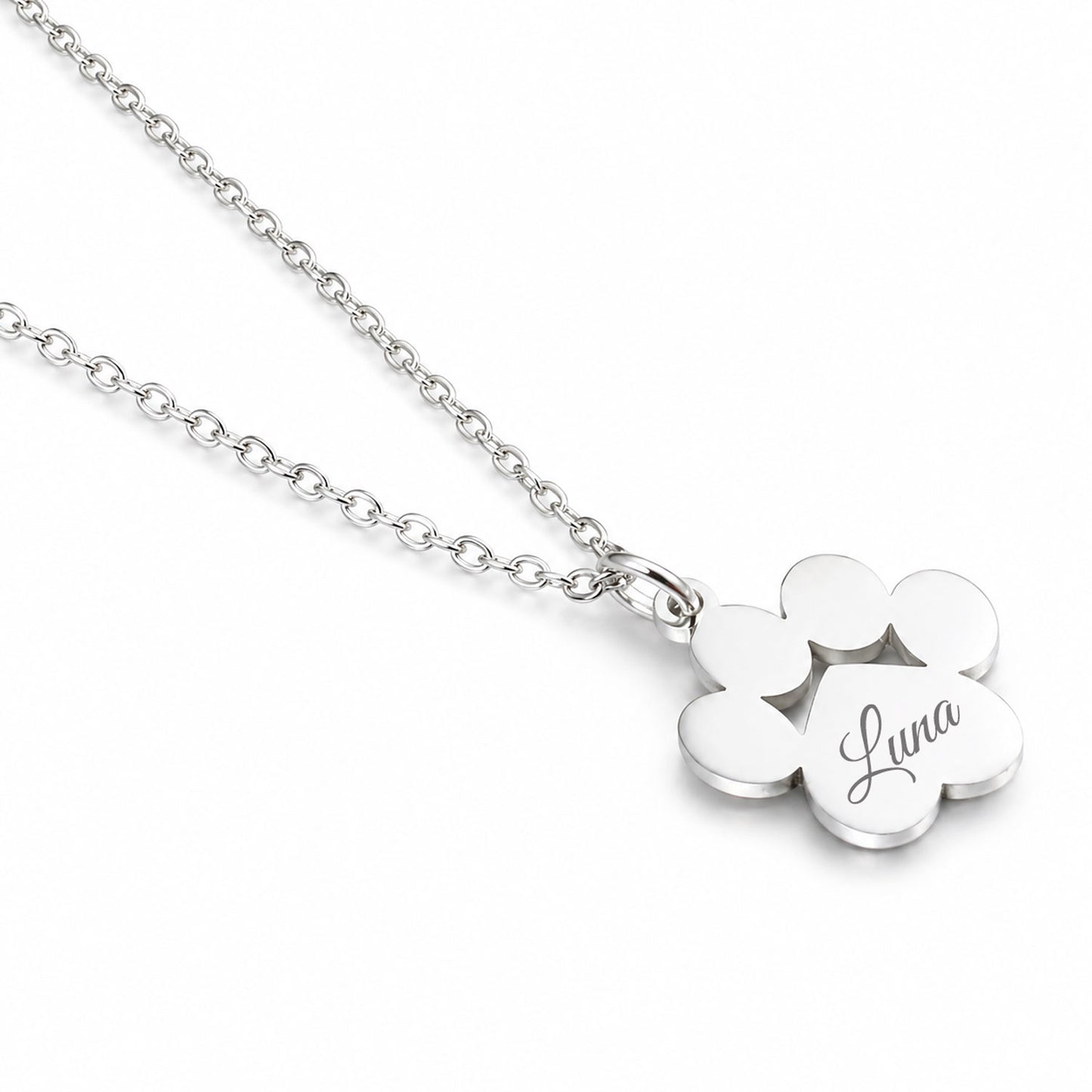 Personalisierte Pfoten Halskette mit Gravur – Edelstahl Schmuck für Hundemama & Katzenmama