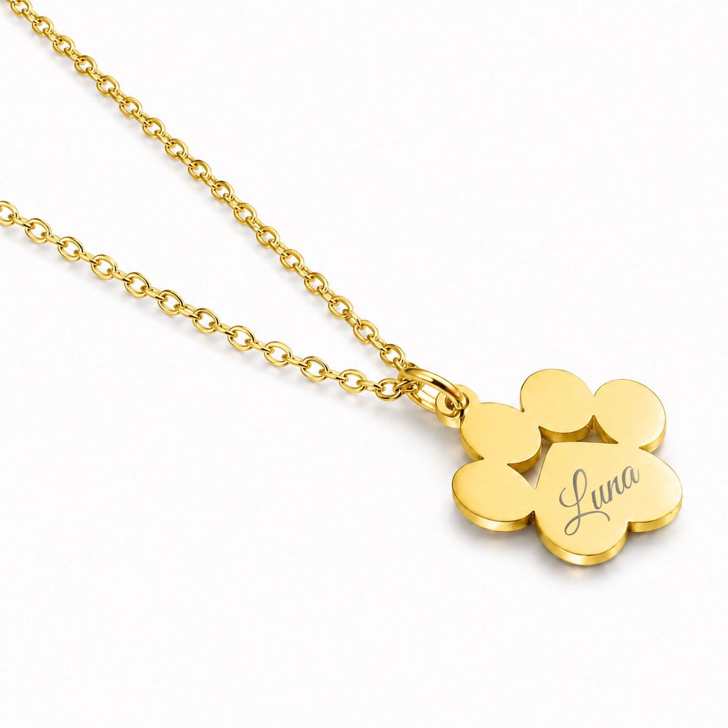 Personalisierte Pfoten Halskette mit Gravur – Edelstahl Schmuck für Hundemama & Katzenmama