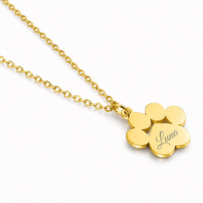 Personalisierte Pfoten Halskette mit Gravur – Edelstahl Schmuck für Hundemama & Katzenmama