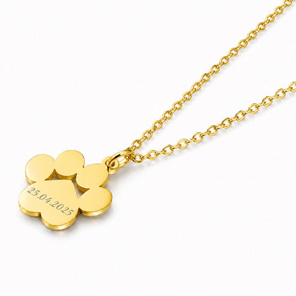 Personalisierte Pfoten Halskette mit Gravur – Edelstahl Schmuck für Hundemama & Katzenmama