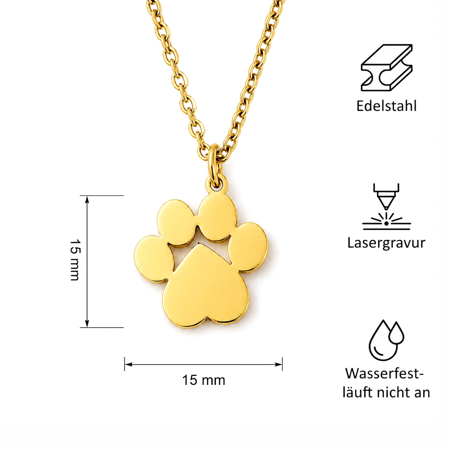Personalisierte Pfoten Halskette mit Gravur – Edelstahl Schmuck für Hundemama & Katzenmama