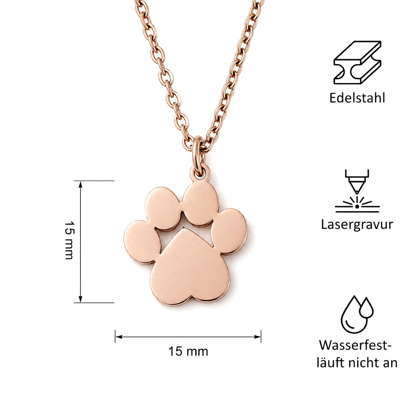 Personalisierte Pfoten Halskette mit Gravur – Edelstahl Schmuck für Hundemama & Katzenmama