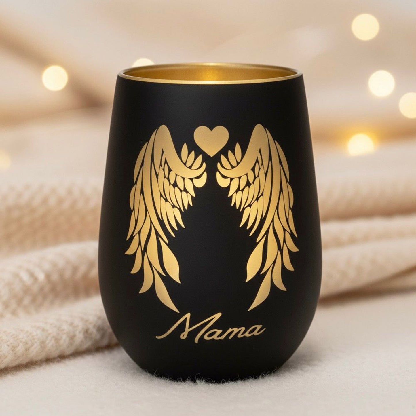 Windlicht Trinkglas - Angelwings