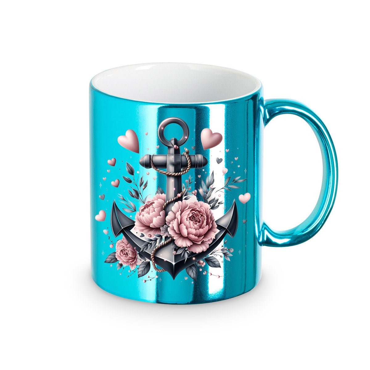 Tasse Chrome Türkis - Anker Schwarz