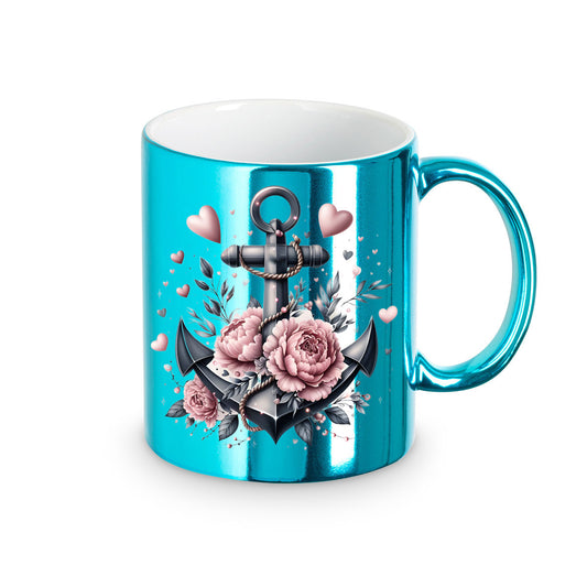 Tasse Chrome Türkis - Anker Schwarz