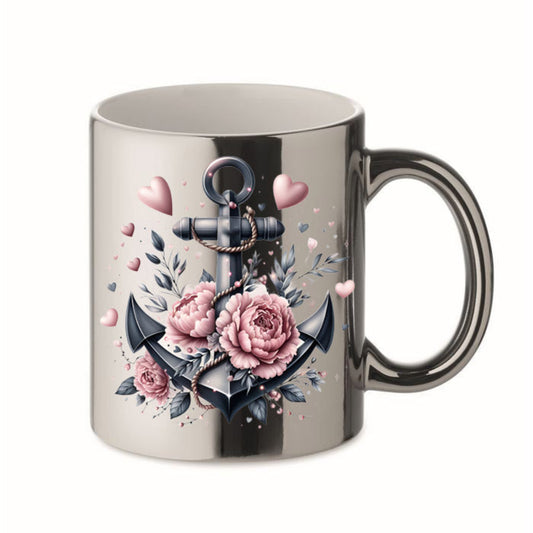 Tasse Chrome Silber - Anker Schwarz
