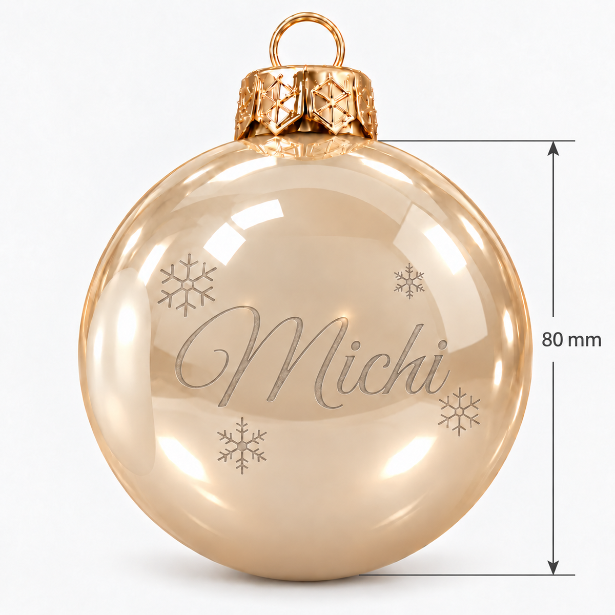 Personalisierte Weihnachtskugel aus Glas mit Wunschtext | Lasergravur