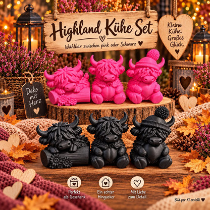 Highland Kühe Set – 3D Deko in Wunschfarbe | Tassentussi