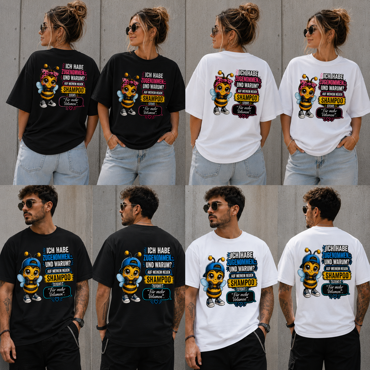 Statement T-Shirt Statement Shirt Biene Shampoo Frontprint & Backprint | Unisex