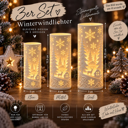 Winterwindlicht 3D-Druck aus PLA | LED Deko