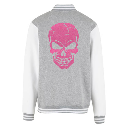 Collage Jacke - Skull Head - Neon Rosa Glitter