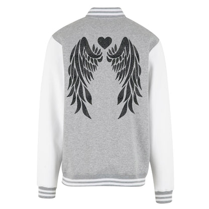 Collage Jacke - Angel Wings - Schwarz Glitter