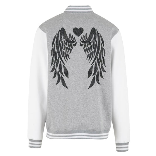 Collage Jacke - Angel Wings - Schwarz Glitter