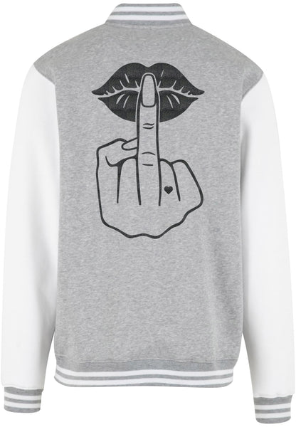 Collage Jacke -  Lippen Lips Mittelfinger
