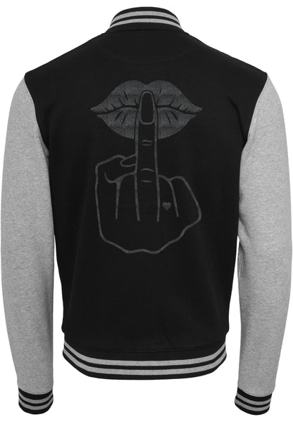Collage Jacke -  Lippen Lips Mittelfinger