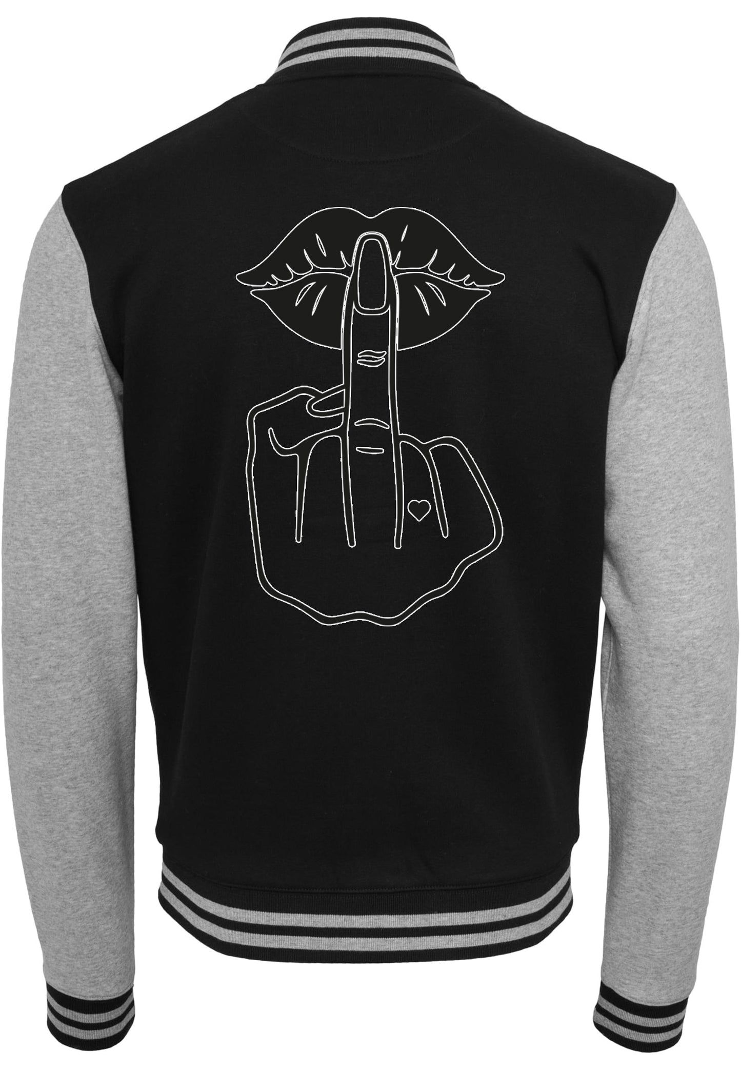 Collage Jacke -  Lippen Lips Mittelfinger