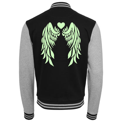 Collage Jacke - Angel Wings - Neon Grün Glitter
