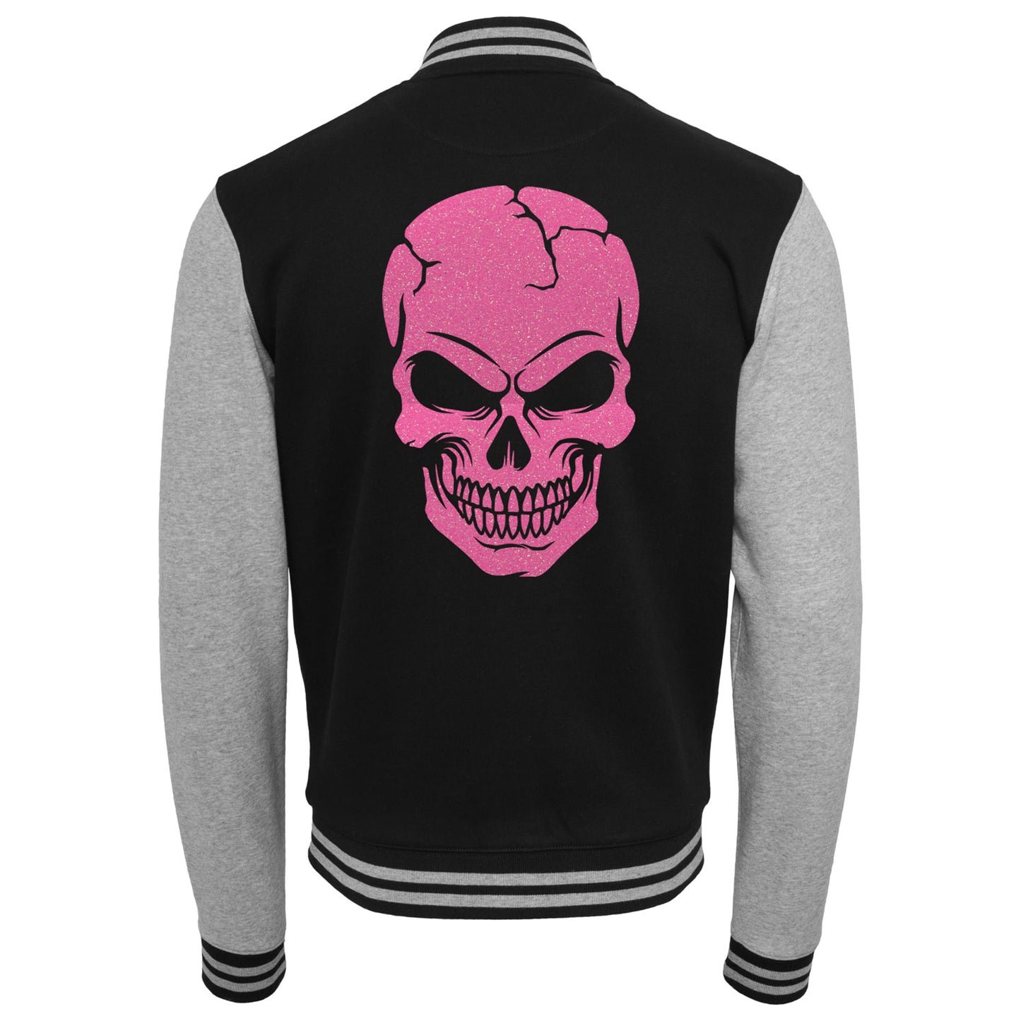 Collage Jacke - Skull Head - Neon Rosa Glitter