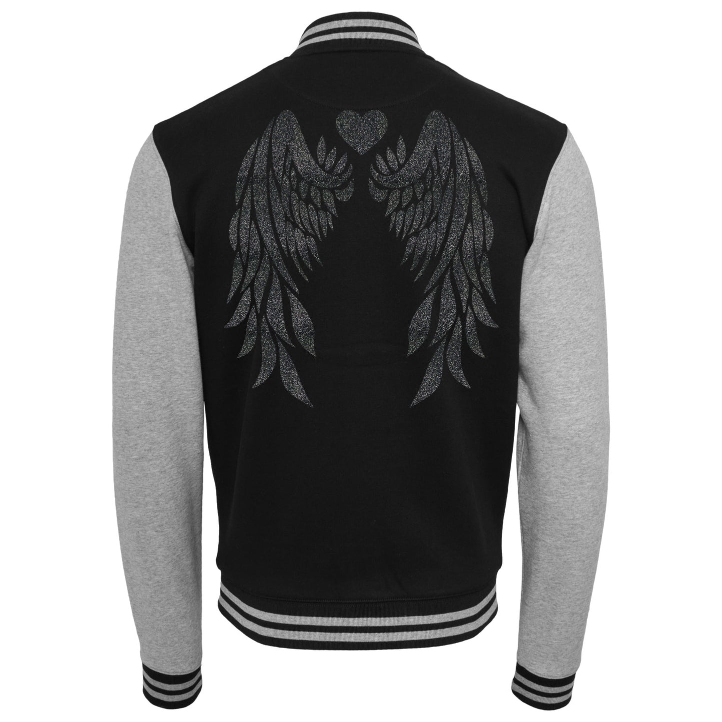 Collage Jacke - Angel Wings - Schwarz Glitter