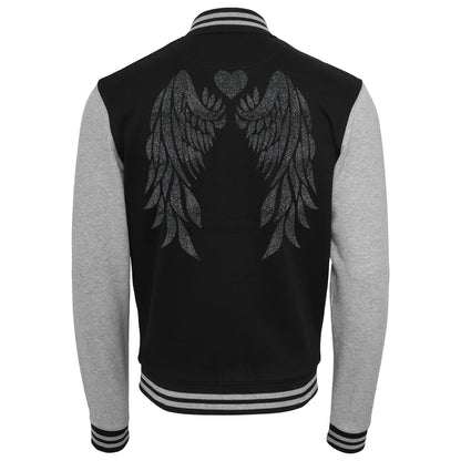 Collage Jacke - Angel Wings - Schwarz Glitter