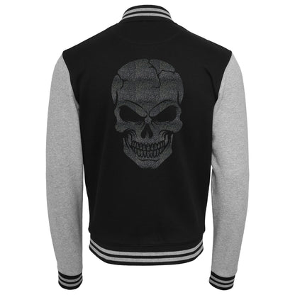 Collage Jacke - Skull Head - Schwarz Glitter