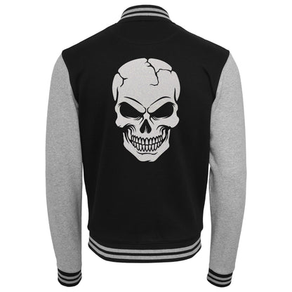 Collage Jacke - Skull Head - Weiß Rainbow Glitter