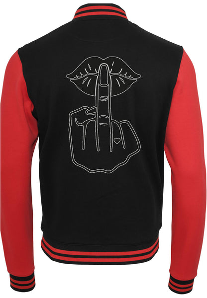 Collage Jacke -  Lippen Lips Mittelfinger