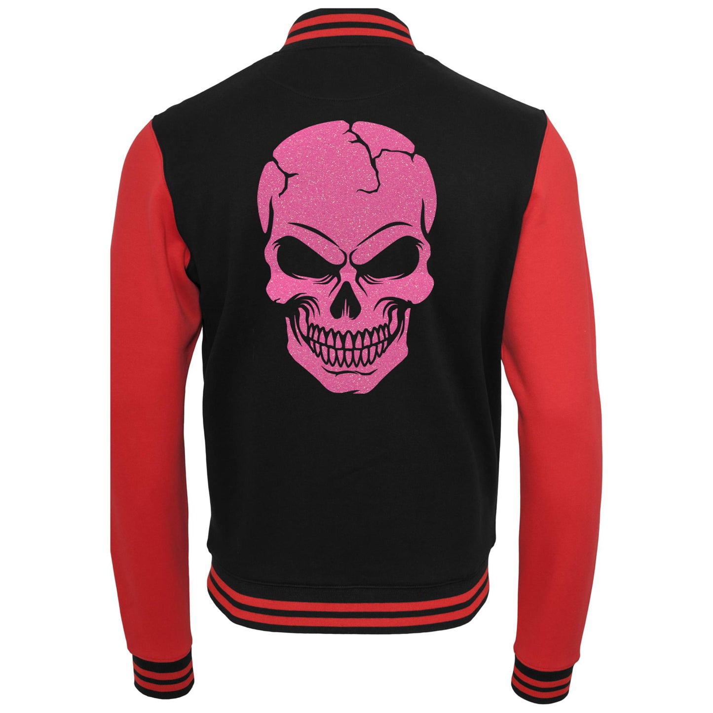 Collage Jacke - Skull Head - Neon Rosa Glitter